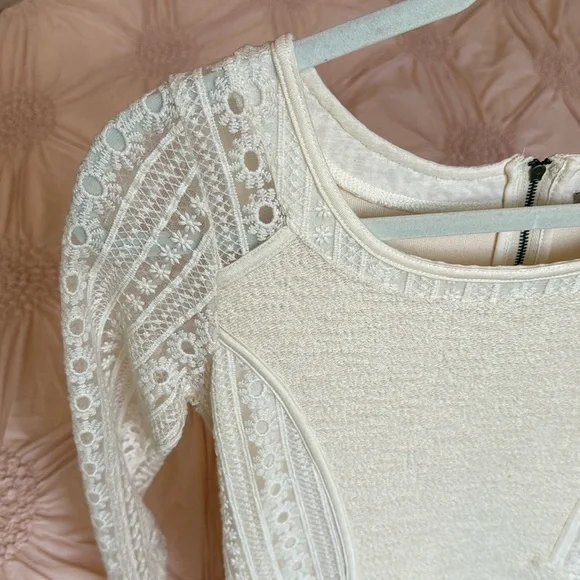 Anthropologie Bordeaux Floral Embroidered Mini Dress - Picture 3 of 15